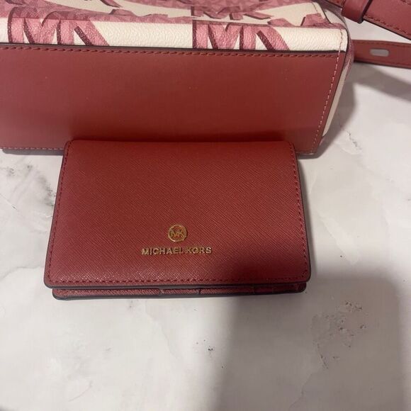 Michael Kors Sinclair Shopper Tote With Matching  Wallet Cinnamon - Picture 9 of 10